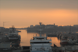 Coucher de soleil sur le port de concarneau